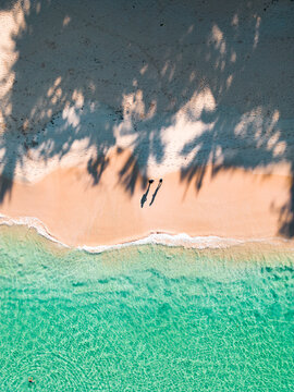 Couple on the Beach- aerial view
