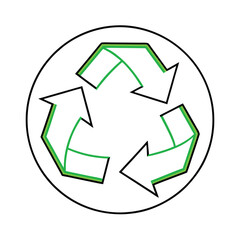 Obraz premium Universal Recycling Symbol Green Arrows Circular Ecofriendly Waste