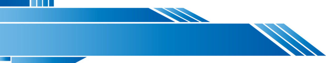 Futuristic blue tech banner with geometric shapes.