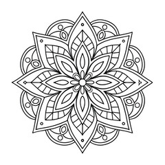  Pattern in the form of a mandala. Henna tattoo mandala. Mehndi style. Decorative pattern in oriental style. Coloring book page.