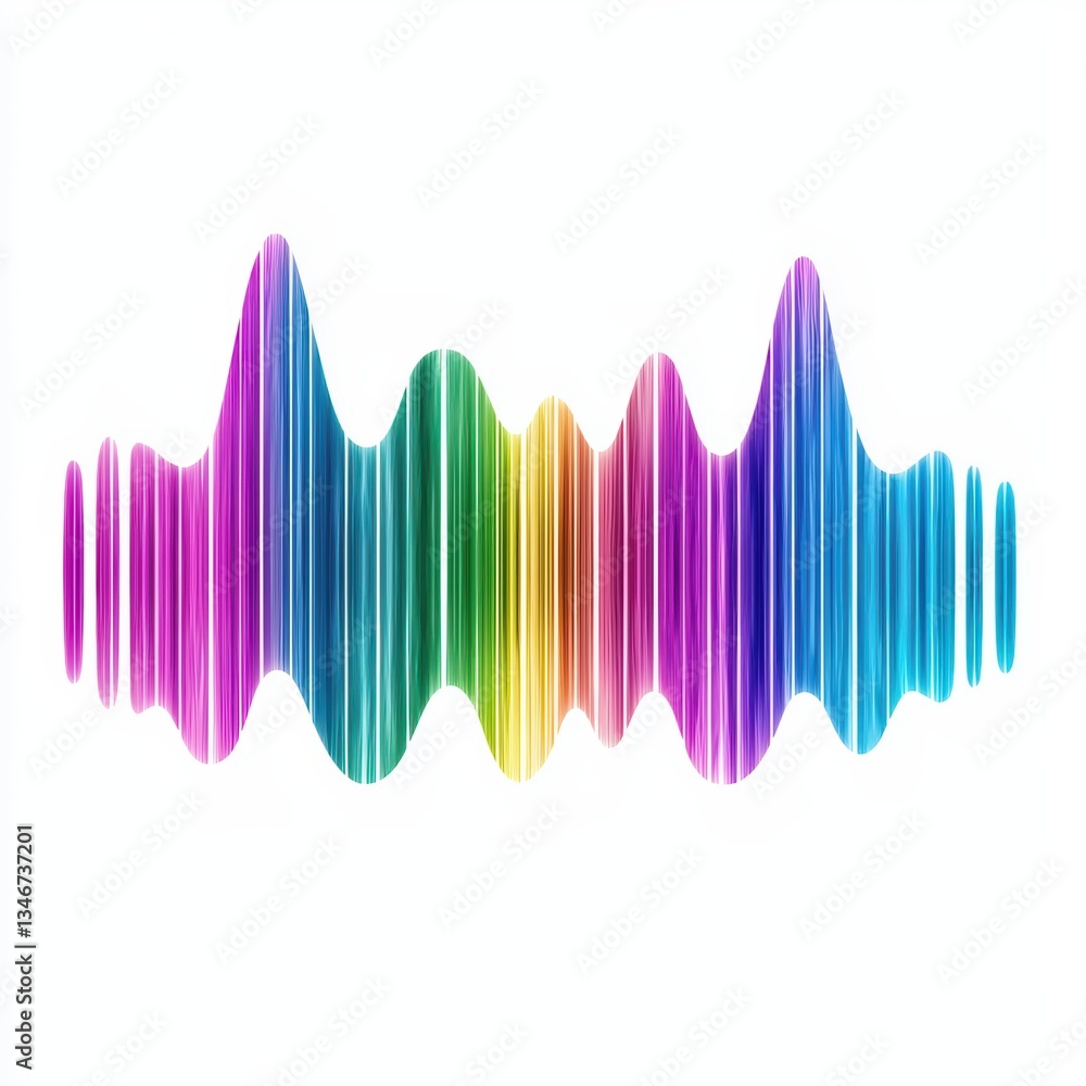 Poster vibrant pulsating rainbow waveform concept visualization for dynamic energy representation