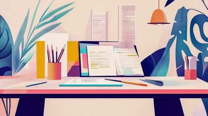 Professional editorial services concept. Isolated vector illustration featuring creative content editing