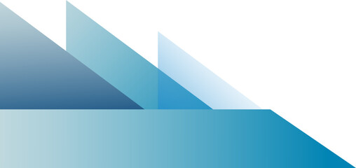 Modern abstract blue geometric triangle corner design, ideal for corporate, tech, or presentation graphics.