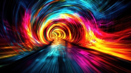 Obraz premium Vibrant tunnel with swirling colors
