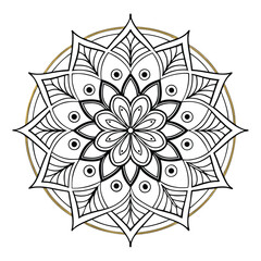 Pattern in the form of a mandala. Henna tattoo mandala. Mehndi style. Decorative pattern in oriental style. Coloring book page.