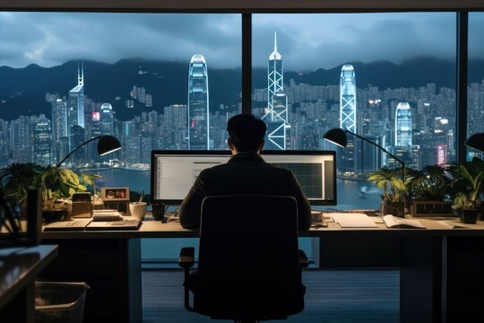 Hong Konger office architecture cityscape.