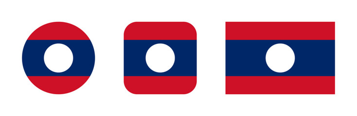 Laos flag icon set