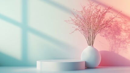 Abstract gradient background with white to soft lavender, teal and coral, featuring a simple and minimalistic, ideal for modern and elegant designs.