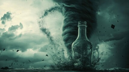 Bottle Amidst a Devastating Tornado