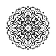 Pattern in the form of a mandala. Henna tattoo mandala. Mehndi style. Decorative pattern in oriental style. Coloring book page.