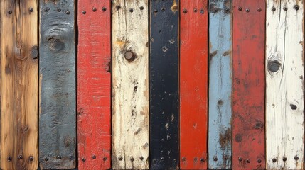 Colorful weathered wooden planks