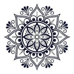 Pattern in the form of a mandala. Henna tattoo mandala. Mehndi style. Decorative pattern in oriental style. Coloring book page.