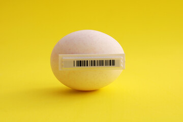 Barcode on a chicken egg
