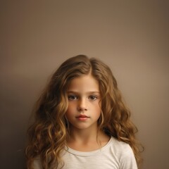 Naklejka premium Kid girl portrait photo skin.