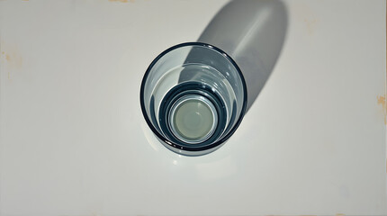 Clear empty glass with a minimalist design, showcasing transparency and elegance.