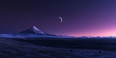Fototapeta premium winter night landscape