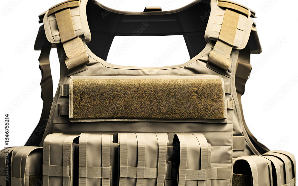 Poster tactical bulletproof vest isolated on a empty plain background