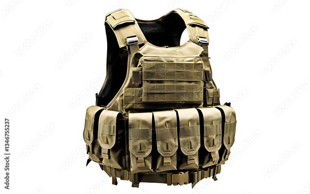 Poster tactical bulletproof vest isolated on a empty plain background