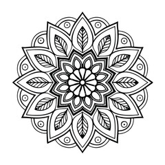Pattern in the form of a mandala. Henna tattoo mandala. Mehndi style. Decorative pattern in oriental style. Coloring book page.