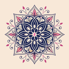 Pattern in the form of a mandala. Henna tattoo mandala. Mehndi style. Decorative pattern in oriental style. Coloring book page.