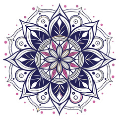 Pattern in the form of a mandala. Henna tattoo mandala. Mehndi style. Decorative pattern in oriental style. Coloring book page.