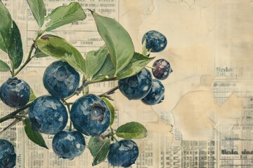 Blueberries ephemera border backgrounds blueberry fruit.