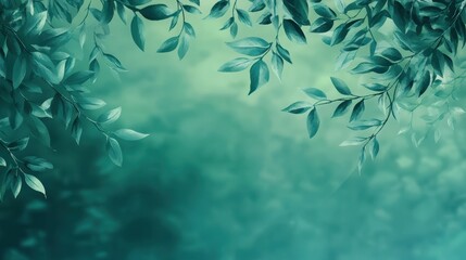 Lush Green Leaves Frame with Nature Background, and Spring Season.