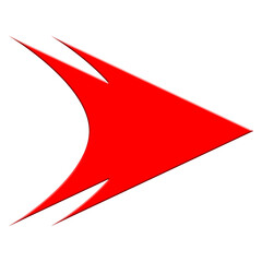 red arrow on white