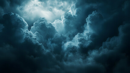 Obraz premium Cinematic dark moody clouds background for wallpaper atmospheric sky scene dramatic lighting stormy environment