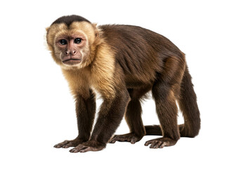 Naklejka premium Сapuchin monkey on transparent background
