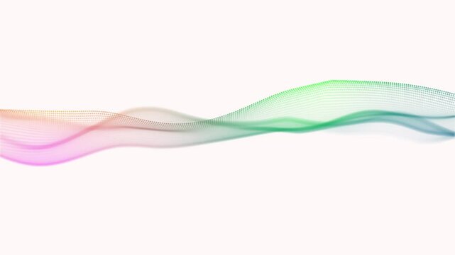 Flowing Dot flowing 4- bolor Wave halftone gradient pattern on transparent white background.