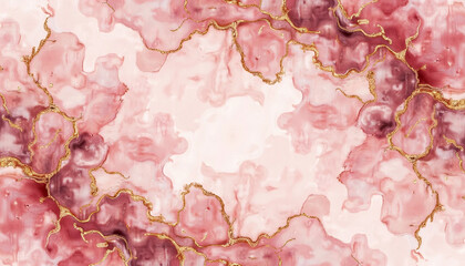 Marbleized watercolor with dusty rose and champagne gold swirls
