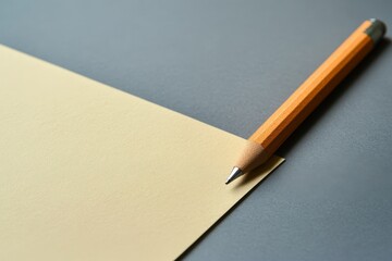 A sharpened pencil rests on a piece of blank paper
