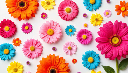 Vibrant floral arrangement on simple background, nature's beauty