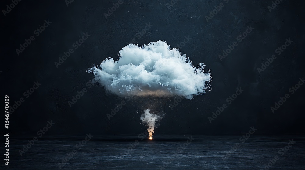 Poster abstract cloud formation over a fiery base