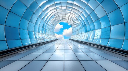 Obraz premium Futuristic tunnel to the sky
