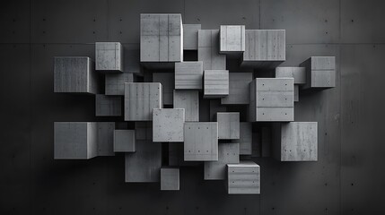 Abstract concrete cubes