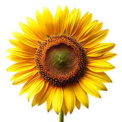 Fototapeta premium Bright yellow sunflower isolated on a white background.