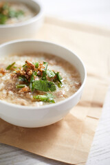 Rice porridge with minced pork