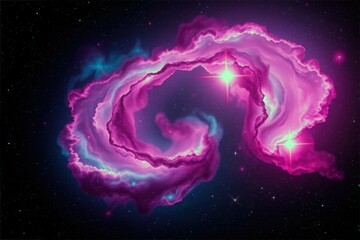 Cosmic splendor unfolds in a mesmerizing swirl of vibrant colors within the depths of a galactic nebula