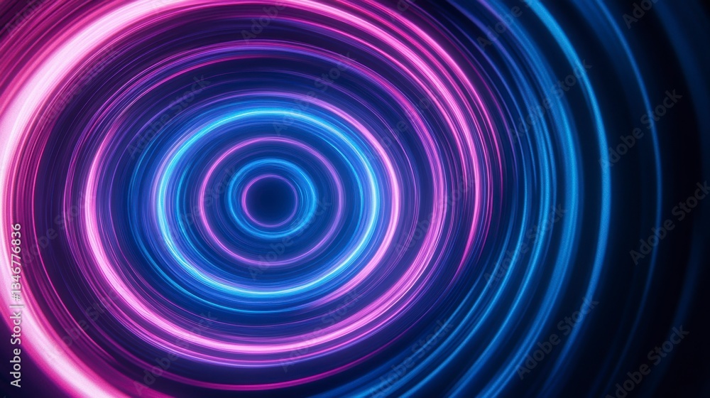 Poster abstract neon circles, vibrant colors, concentric circles. possible use background design, digital a