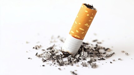 Cigarette Butt and Ash: A Reminder of the Health Risks