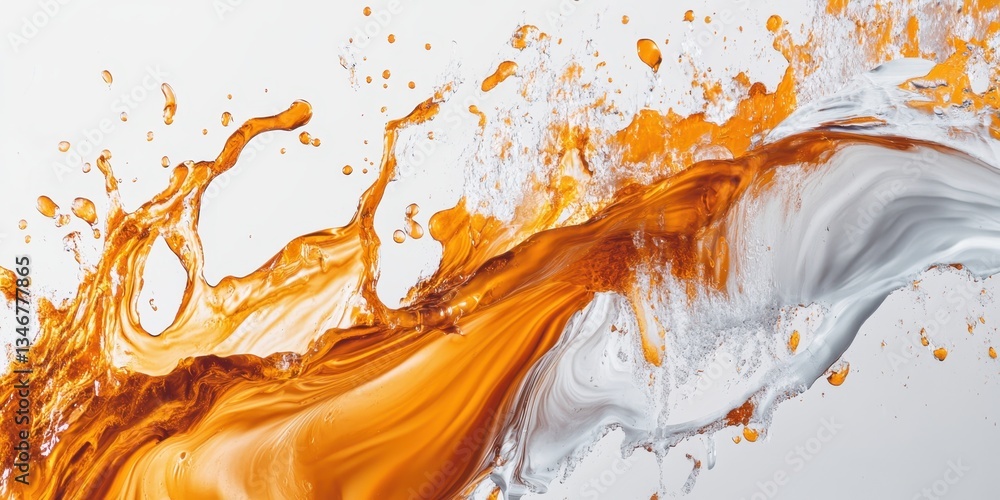 Poster liquid dynamics: capturing the vibrant splash and dynamic flow of two liquids in a seamless, artisti