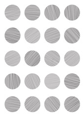 흰색 배경에 손으로 그린 원형 패턴. 