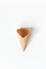 ice cream cone on a white background. vertical photo