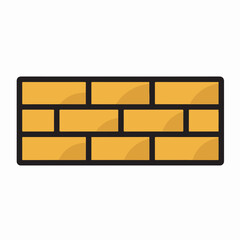 Simple yellow brick wall with a clean outline for construction and architecture