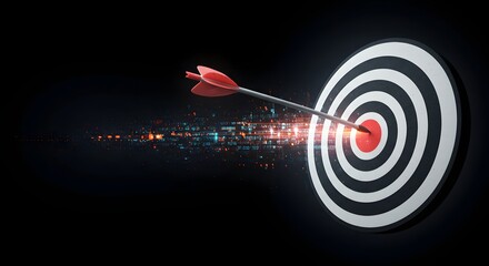 Fototapeta premium Precision Marketing Strike for advantage business strategic sales and marketing target