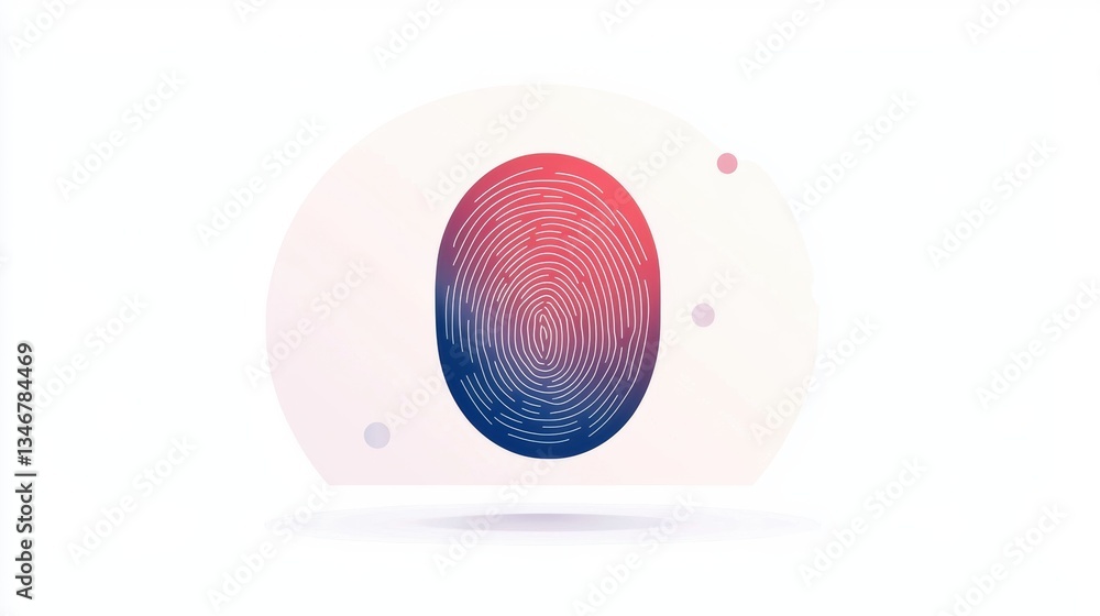 Aufkleber abstract fingerprint design with colorful accents on a light background, symbolizing identity and se