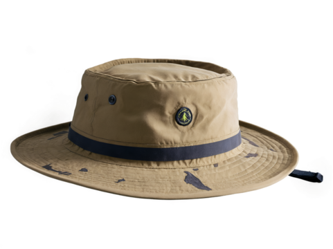 Khaki trekking hat with uv protection perfect for outdoor adventures