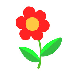 red flower on white background